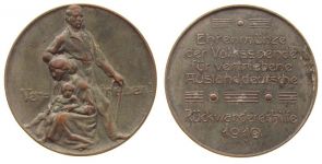 Rückwanderhilfe - 1919 - Medaille  ss+