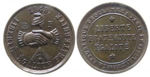 Zweite Republik - auf die Proklamation der Republik - 1848 - Medaille  vz+
