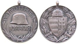 PRO DEO ET PATRIA / 1914-1918 - für Frontkämpfer - o.J. (1929) - tragbare Medaille  vz