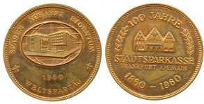 Frankfurt - 100 Jahre Stadtsparkasse - 1960 - Medaille  vz