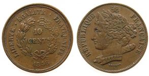 Domard - Essai / Probe - 1848 - 10 Centimes  ss