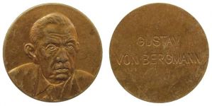 Bergmann Gustav von (1878-1955) - Internist - o.J. - Medaille  vz