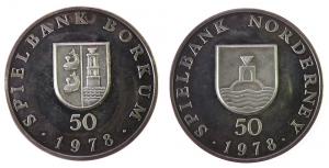 Spielbank Borkum - Spielbank Norderney - 1978 - Jeton zu 50 Mark  pp