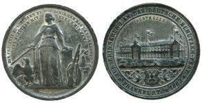 Frankfurt - zur Erinnerung an das Deutsche Schützenfest - 1862 - Medaille  ss-vz