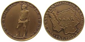 Volksabstimmung im Saarland - 1935 - Medaille  vz-stgl