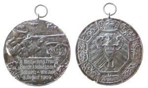 Schwetz (Marienwerder) - XI. Westpreuss. Prov. Bundesschiessen - 1909 - tragbare Medaille  ss+