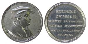 Zwingli Ulrich (1484-1531) - auf 300 Jahre Reformation in der Schweiz - 1819 - Medaille  vz+