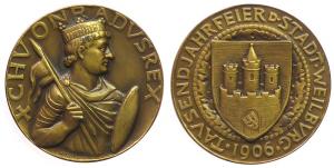 Weilburg (Nassau) - auf die 1000-Jahrfeier - 1906 - Medaille  vz