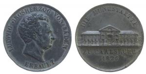 Ludwig (1818-1830) - auf die Erbauung der Münze in Karlsruhe - 1826 - Medaille  ss