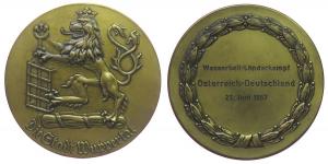 Wuppertal - auf den Wasserball-Länderkampf Deutschland - Österreich - 1957 - Medaille  vz