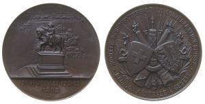 Genf - auf die Generalversammlung der schweizerischen Offiziersvereinigung - 1892 - Medaille  fast stgl