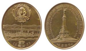 Wien - auf die Enthüllung des Liebenbergdenkmals - 1890 - Medaille  vz