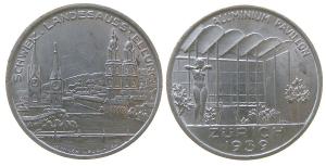 Zürich - auf die Landesausstellung - 1939 - Medaille  fast vz