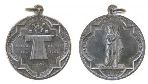 Trier - auf die Ausstellung des Heiligen Rock - 1891 - tragbare Medaille  vz+