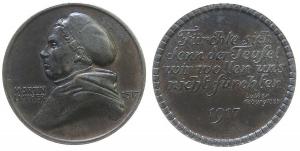 Luther Martin (1483 -1546) - auf die 400-Jahrfeier der Reformation in Dresden - 1917 - Medaille  vz