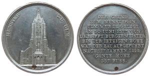 Ulm - auf den Münsterausbau und die Münsterrestaurierung - 1877 o.J. - Medaille  vz