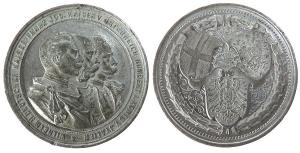 Wilhelm II. (1888-1918) - auf die Verlängerung des Dreibundes - o.J. - Medaille  ss