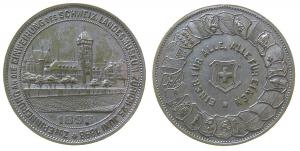 Zürich - auf die Einweihung des Landesmuseums - 1898 - Medaille  ss+