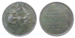 Mannheim - auf die evangelische Kirchenvereinigung - 1821 - Medaille  fast stgl