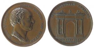 Maximilian I. Joseph (1806-1825) - auf die Ankunft des Königs in Augsburg - 1824 - Medaille  ss+