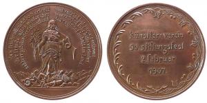 Bremen - auf das 50. Stiftungsfest des Künstlervereins - 1907 - Medaille  vz+