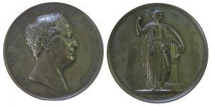 Itzstein Johann Adam von (1775-1855) - auf die Tätigkeit des badischen Politikers im Frankfurter Parlament - 1842 - Medaille  vz