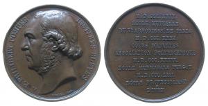 Pompeé Pierre-Philibert (1809-1874) - französischer Pädagoge und Politiker - 1865 - Medaille  fast vz