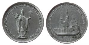 Fulda - auf die 11. Säkularfeier des Todes der Heiligen Bonifatius - 1855 - Medaille  ss+