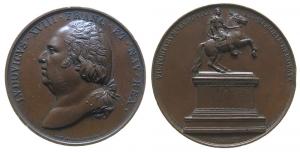 Louis XVIII. (1814-1815-1824) - auf die Errichtung eines Reiterstandbild für Ludwig XIV - 1822 - Medaille  ss+
