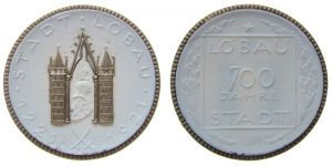 Löbau - 700 Jahre Stadt - 1921 - Medaille  prägefrisch