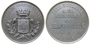 Château Thierry - auf das Schulfest - 1904 - Medaille  ss+