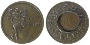 Dein Talisman - mit lose eingesetzten 1 Pfennig 1929 G - o.J. - Medaille  ss