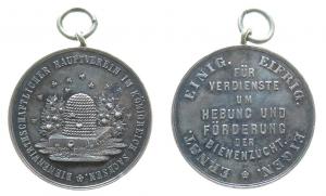 Bienenwirtschaftlicher Hauptverein Königreich Sachsen - o.J. - tragbare Medaille  ss+