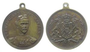 Ludwig II. (1864-1886) - o.J. - tragbare Medaille  fast stgl