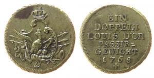 Friedrich II. (1740-1786) - 1768 - Passiergewicht zu 2 Louis d'or  ss+