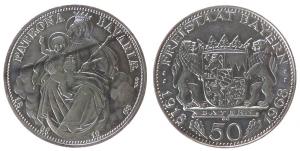 Bayern - auf 50 Jahre Freistaat - 1968 - Medaille  vz-stgl