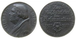 Luther Martin (1483-1546) - auf die 400 Jahrfeier der Reformation - 1917 - Medaille  ss