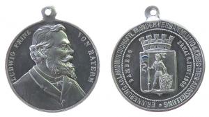 Bamberg - auf die 43. Wanderversammlung Bayrischer Landwirte - 1908 - tragbare Medaille  fast stgl