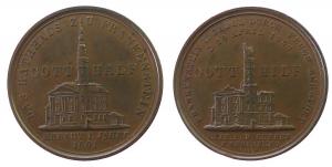 Frankenstein und Zadel - auf den Wiederaufbau nach den Stadtbränden - 1861 - Medaille  vz
