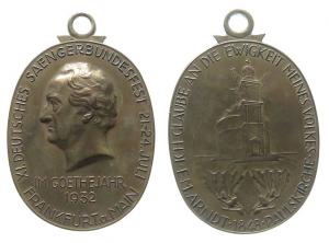 Goethe (1749-1832) - auf das 11. Deutsche Sängerfest - 1932 - Medaille  vz