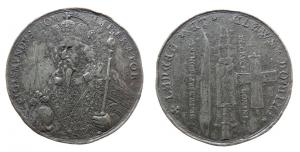 Sigismund (1433-1437) - Gedenken an die Überführung der Heiligen Reliquien 1424 von Prag nach Nürnberg - o.J. - Medaille  fast ss