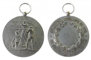 Schützenfest - Frankreich und Kolonien - o.J. - tragbare Medaille  ss