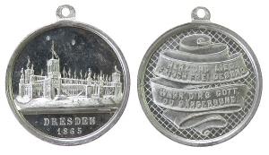 Dresden - auf das erste Deutsche Sängerbundfest - 1865 - tragbare Medaille  fast vz