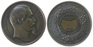 Beauvais - auf die Landwirtschaftliche Ausstellung - 1861 - Medaille  vz