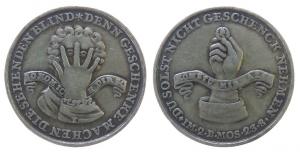 Johann Joachim von Epp von Uri - Auf die Bestechlichkeit des Thurgauer Landvogts - 1737/38 o.J. - Medaille  ss+