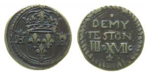Henri III. (1572-1574) - o.J. - Münzgewicht zu 1/2 Teston  ss