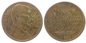 Masaryk Thomas Garrigue (1850-1937) - auf seinen 85. Geburtstag - 1935 - Medaille  vz
