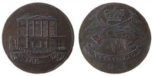 Clachar & Co. - Chelmsford - 1794 - 1/2 Penny Token  fast vz