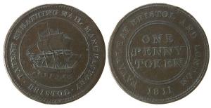 Sheathing & Nail Manufactory - Bristol (Somerset) - 1811 - 1 Penny Token  ss