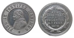 Pius IX (1846-1878) - zum Andenken an seinen Tod - 1868 - Medaille  ss